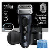 Braun Series 8 8560cc front view; premium grooming system for a close shave.