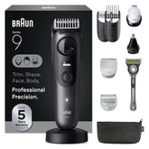 Braun Series 9 Pro trimmer close-up for precise beard shaping and clean lines.
