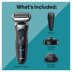Seven flexible blades glide along contours for smoother skin contact.