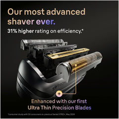 Braun shaver head installation step visual illustrating simple click-on fit.