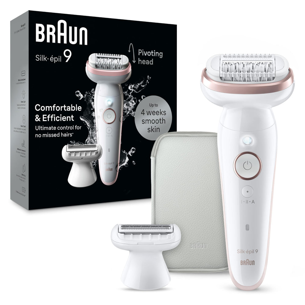 Braun Silk-épil SES9 wide-pivoting head follows curves for efficient epilation