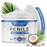 Bravado Labs Crema Peniana, empaque 4oz, hidratación diaria para piel sensible.