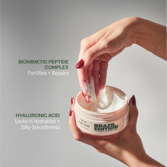 BRAZIL EDITION Restorative Peptide Hair Mask butter-rich formula nourishes frizz control.