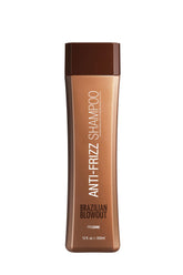 Brazilian Blowout anti frizz shampoo bottle front showing sleek packaging for smooth hair