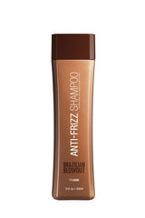 Brazilian Blowout anti frizz shampoo bottle front showing sleek packaging for smooth hair