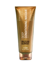 Brazilian Blowout Deep Conditioning Masque bottle showing rich conditioning for frizz control