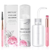 Shampoo BREYLEE para extensiones de pestanas, botella de 60 ml, limpieza suave.
