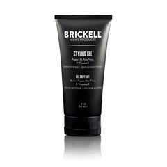 Gel de peinado Brickell en envase de 2oz para fijación media y acabado natural