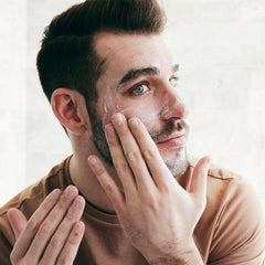 Brickell Men's Daily Defense SPF20 provides mineral sun protection for healthy daytime skin.