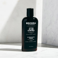 Brickell Men's Rejuvenating Gel application on skin for quick absorption.