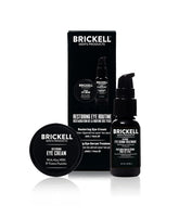Brickell Men's Restoring Eye Cream tube for targeted under-eye refreshment.
