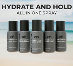 BRIGHTSIDE Sal y Arcilla Surf Spray, enfoque en textura de playa para cabello con volumen.
