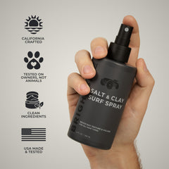 BRIGHTSIDE Surf Spray, ingredientes limpios para estilo sin alcohol.