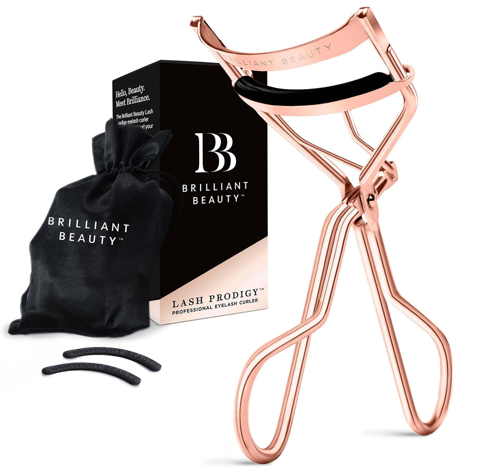 Brilliant Beauty Eyelash Curler with hinge design for a pinch-free, dramatic curl.