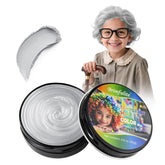BRIMFULITE Silver Hair Wax packaging shows kid-friendly, washable color for easy use.