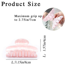 Brinie hair claw in hair demonstrates tidy look and comfortable wear.