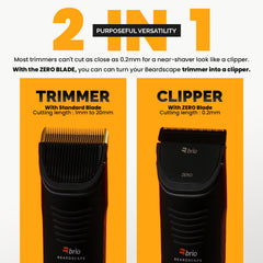 Brio Zero Blade ultra-fine teeth for precise line work and clean mustache edges