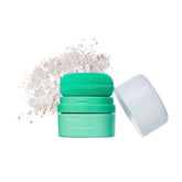 Briogeo Style & Treat Puff applied to roots for precise refreshing.