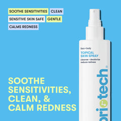 BRIOTECH HOCl facial mist applied to the face for gentle refreshing feel