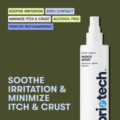 BRIOTECH Pierce Spray: hipocloroso sin alcohol para piel sensible.