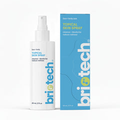 BRIOTECH Topical Skin Spray bottle closeup showing gentle soothing for sensitive skin