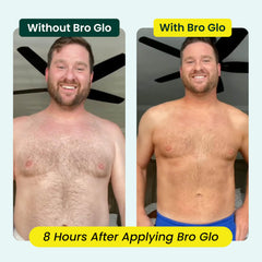 Bro Glo self-tanner application foam enables quick, even color.