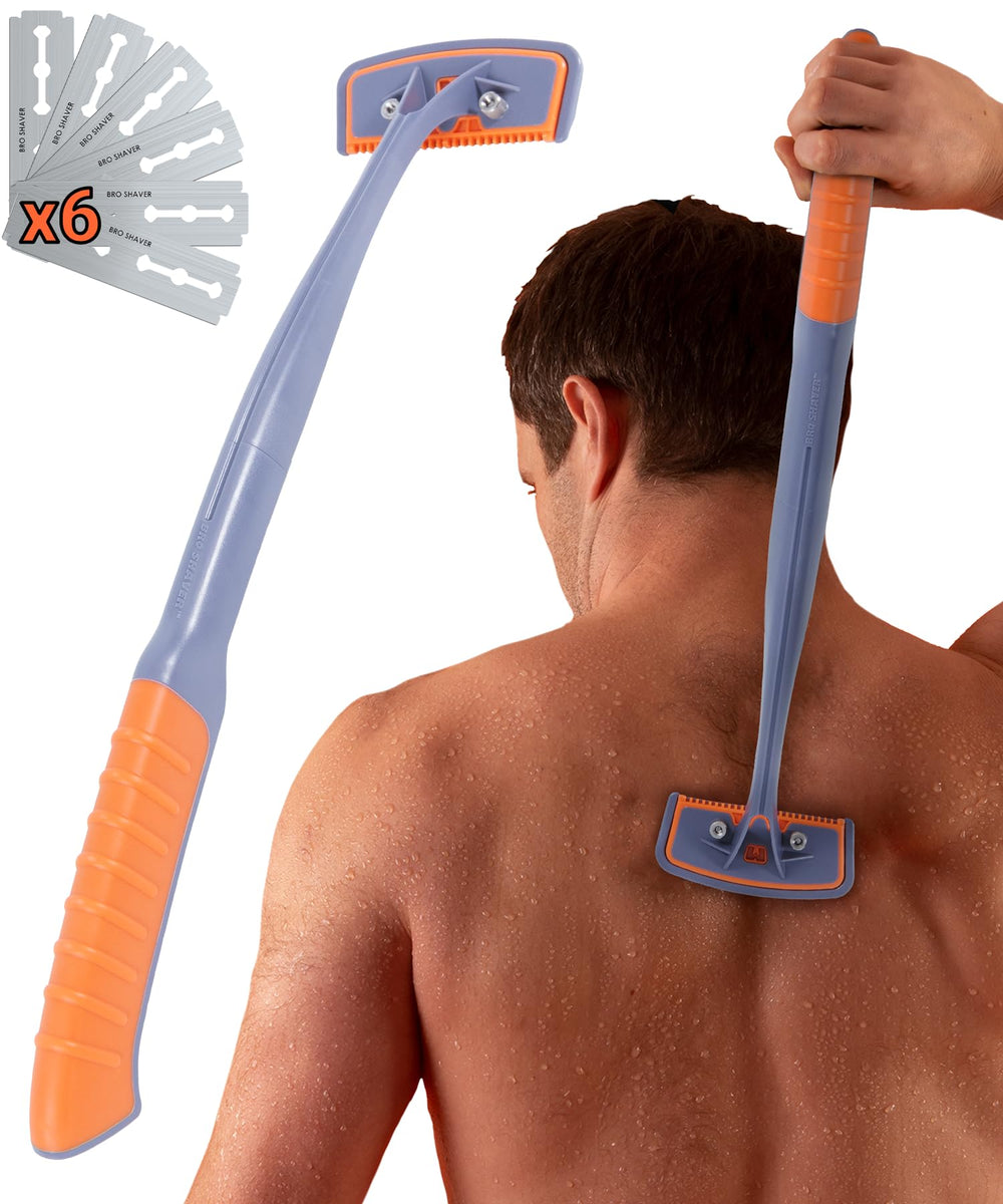 Bro Shaver 3.0 back shaver with a 20-inch reach helps reach hard-to-reach areas.