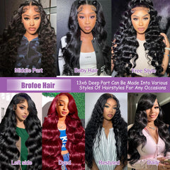 Brofoe Brazilian virgin hair wig with bleachable roots for versatile styling.