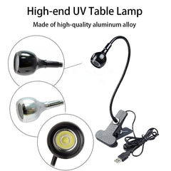 Brokimis UV Nail Lamp with desk clip base offers hands-free operation.