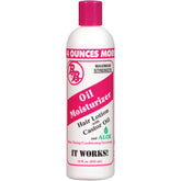 Bronner Bros BB Oil Moisturizer Hair Lotion bottle being poured for deep hydration