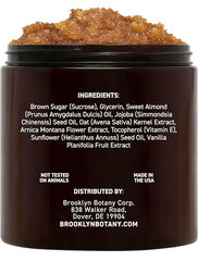 Brooklyn Botany Brown Sugar Scrub packaging displaying all-natural vegan formula