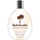 Brown Sugar Bronceador Negro 200X frente a la botella, bronceado profundo posible.