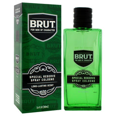Brut Special Reserve spray-action shot, easy to apply before outings.