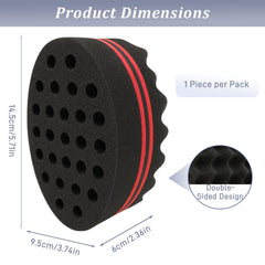 Brvlsoc Hair Twist Sponge side view demonstrates two sided design for varied curls.