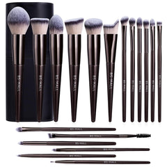 BS-MALL 18-piece brush set with coffee case for organized on-the-go makeup application.