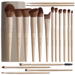 BS-MALL 18-piece makeup brush set with travel case for on-the-go touch-ups.