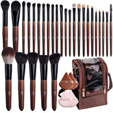 BS-MALL professional makeup brush set with 28 pieces in a travel bag for easy touch-ups