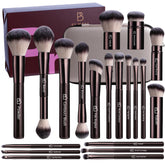 BS-MALL professional makeup brushes travel case kabuki for even powder application
