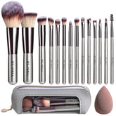 bs-mall travel brush set 14 pcs for a complete makeup routine on the go.