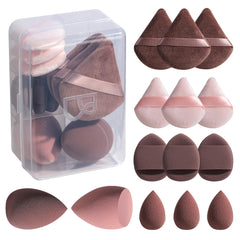 BS-MALL Triangle Puff 14-Pcs set with multi-colored sponges for seamless foundation blending.