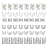 BSARECEY joyas para cabello en plata, set de 60 piezas para trenzas