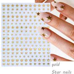 BSBTBZ star nail stickers white design for clean chic tips
