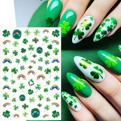 BSBTBZ Stickers Día San Patricio verde para uñas festivas.