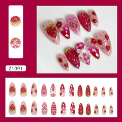 BSBTBZ uñas postizas brillo rosa almendra listas para aplicar y lucir.