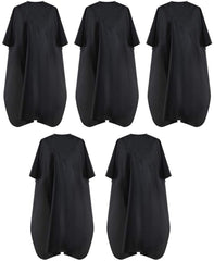 BSFHH black waterproof cape with metal snap closure in a salon setting.