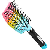 Bsisme curved vented paddle brush view showing design for faster drying and detangling.