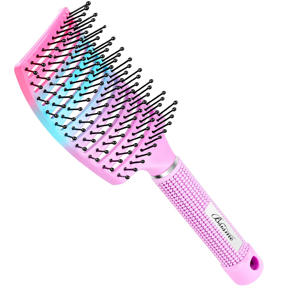 Bsisme curved vented hair brush for faster blow drying and smooth detangling.