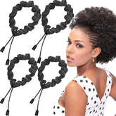 Gomas Bswox satinadas negro y marrón para peinados versátiles con ajuste cómodo.