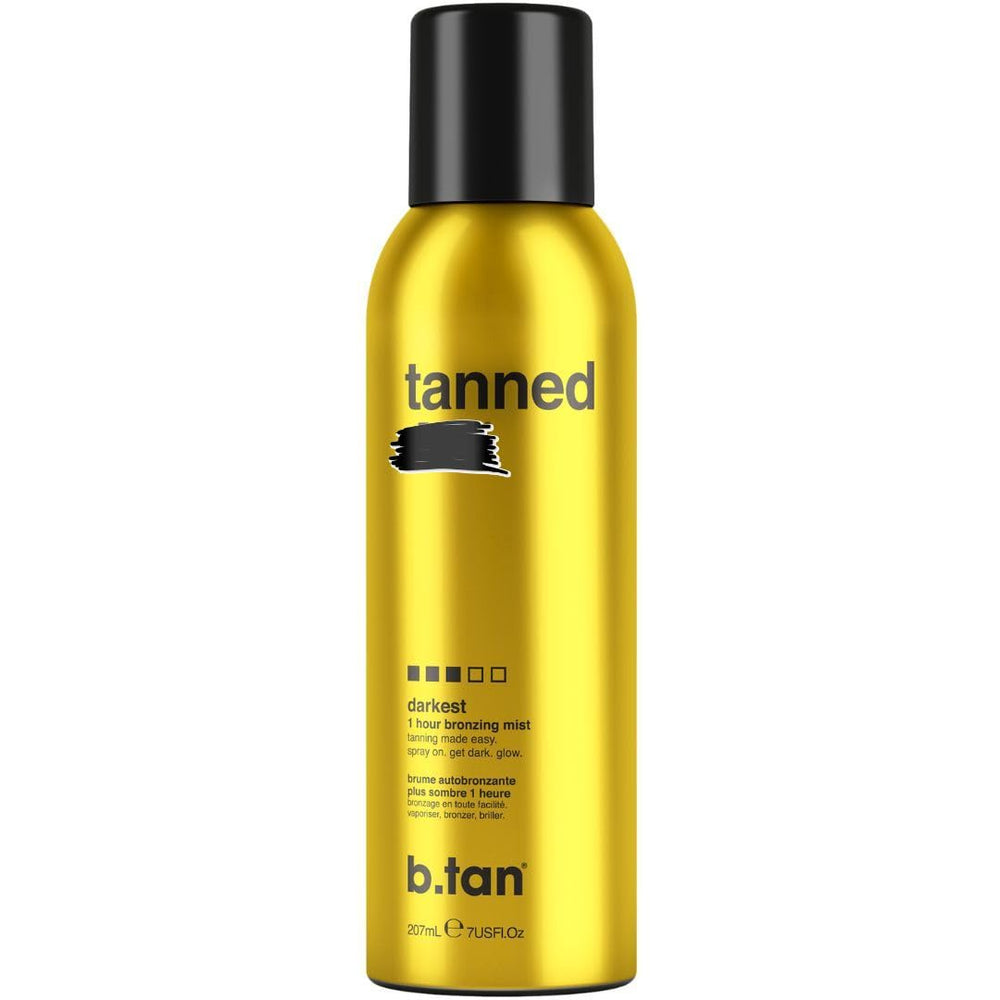 botella de B.TAN bronceador en pulverizador para rostro y cuerpo