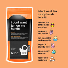B.TAN double-sided mitten design enables easy tanning with a dedicated thumb.